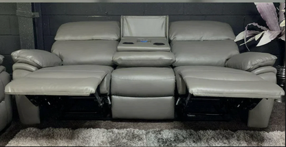 Valencia 3 & 2 Seater Manual Recliner Sofa Set with Bluetooth Speakers and Cup Holders