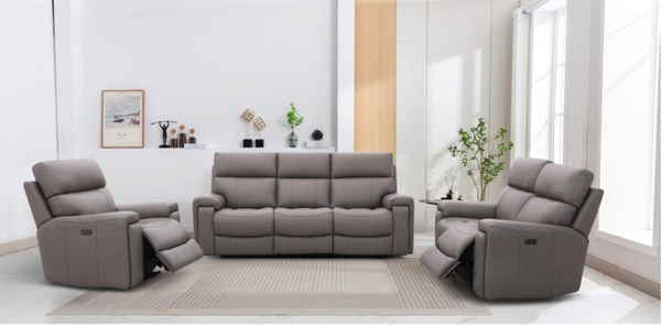 Utah Electric Reclining 3 & 2 Seater Sofa Set with Powered Headrests and USB A & C Ports