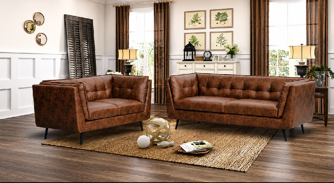 Allora 2-Seater Faux Leather Sofa
