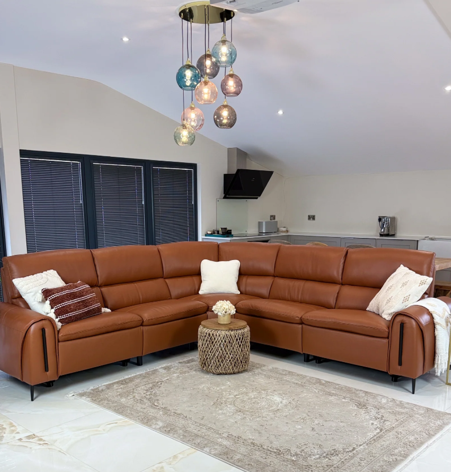 Atlas Electric Recliner Leather Corner Sofa
