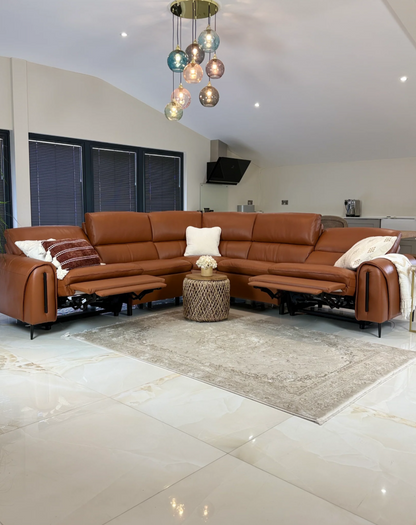 Atlas Electric Recliner Leather Corner Sofa