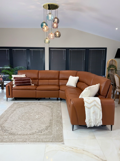 Atlas Electric Recliner Leather Corner Sofa