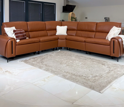 Atlas Electric Recliner Leather Corner Sofa