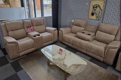 Hannah Electric Recliner 3 & 2 Seater Micro Fibre Sofa
