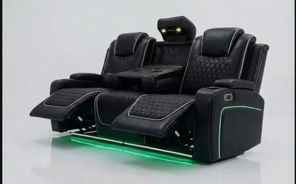 Malaga Leather3+2 Seater Sofa Set Electric Recliner Set With Cupholders and Speakers