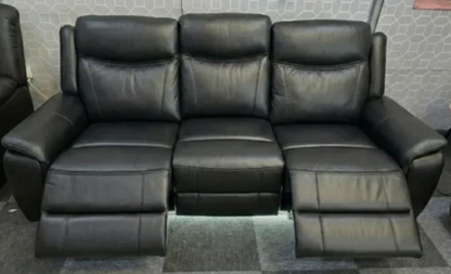 Parada Leather Electric Recliner Sofa 3 Seater with Bluetooth, USB, C-Type, LED Lighting and Cooling Cup Holders