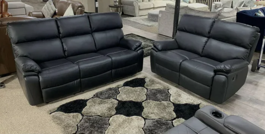 Valencia 3 & 2 Seater Manual Recliner Sofa Set with Bluetooth Speakers and Cup Holders