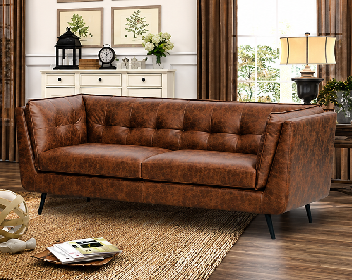 Allora 3-Seater Faux Leather Sofa
