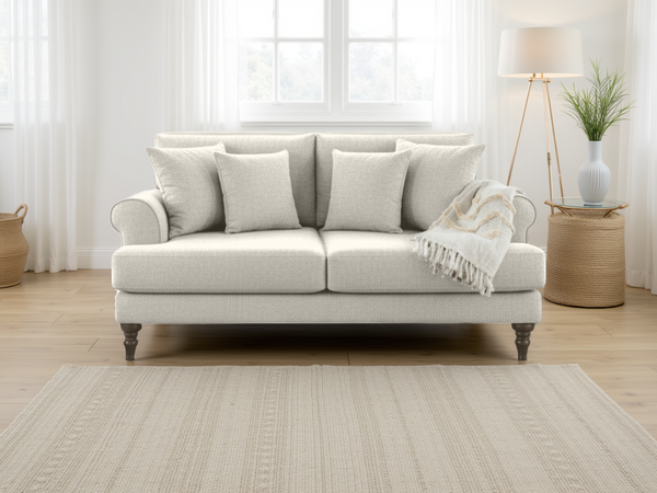 Comfortable Summer Legacy Beige Two-Seater Sofa with Anti-Slip Cushions