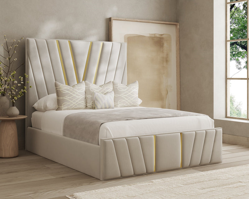 Vanessa Gold Strip Bed Frame