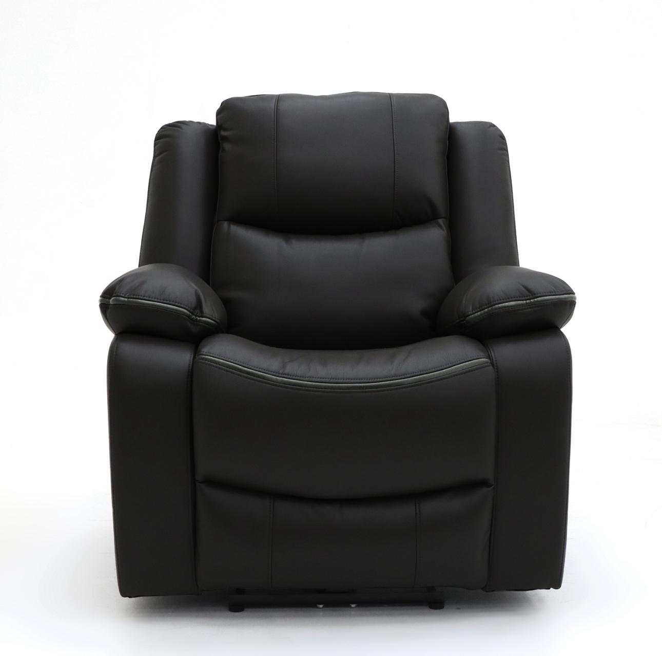 Harald Electric Recliner Black Faux Leather Armchair with USB-C Charging