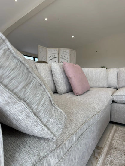 Santorini Sofa Grey Large Corner with Footstool