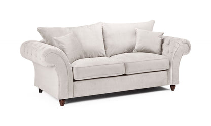 Windsor Fullback  3 Seater Sofa with Button-Tufted Scroll Arms