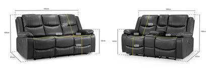 Harald  Electric Recliner Sofa Set: Luxurious 3+2 Seater for Ultimate Comfort