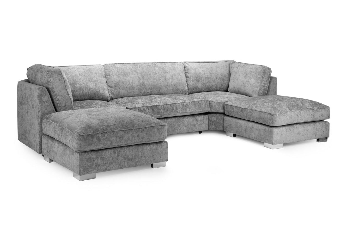 Bishop Fullback Platinum U-Shape Corner Sofa - Large Seating, Solid Frame