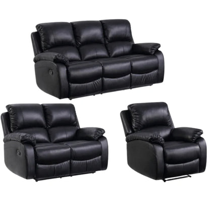 Roma 3 & 2 Seater Faux Leather Manual Recliner Sofa Sets and Armchair