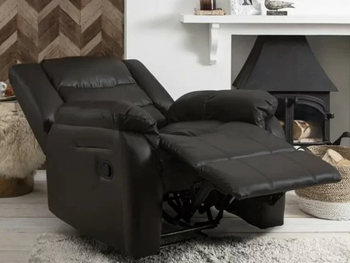 Roma Armchair Faux Leather Manual Recliner