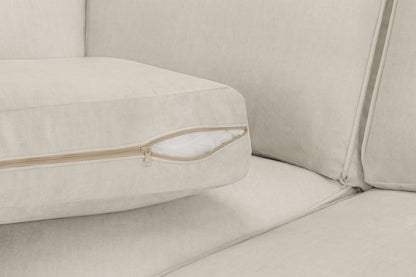 Comfortable Funk Beige Fabric Universal Corner Sofa with Foam-Filled Cushions