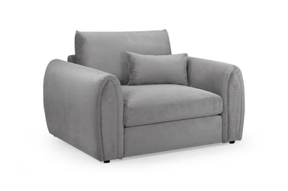 Mirabel Plush Grey Velvet Armchair: Luxurious Comfort for Modern Living Spaces