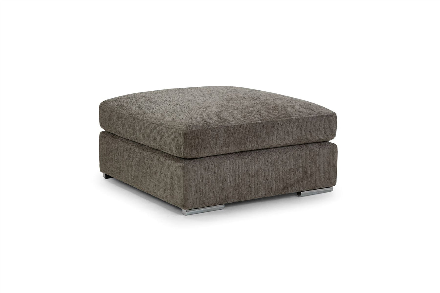 Luxury Naples Mocha Footstool: Soft Chenille Upholstery with Removable Covers