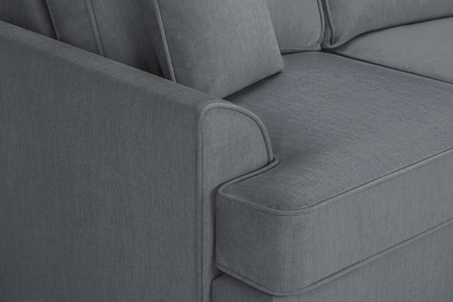 Stylish Grey Universal Corner Sofa: Foam-Filled, Removable Covers, Soft Polyester Fabric