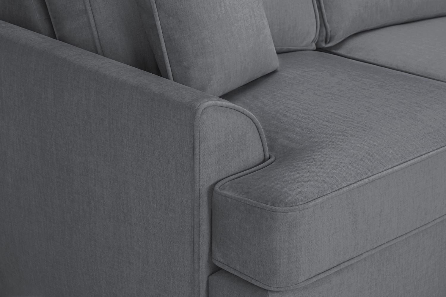 Stylish Grey Universal Corner Sofa: Foam-Filled, Removable Covers, Soft Polyester Fabric