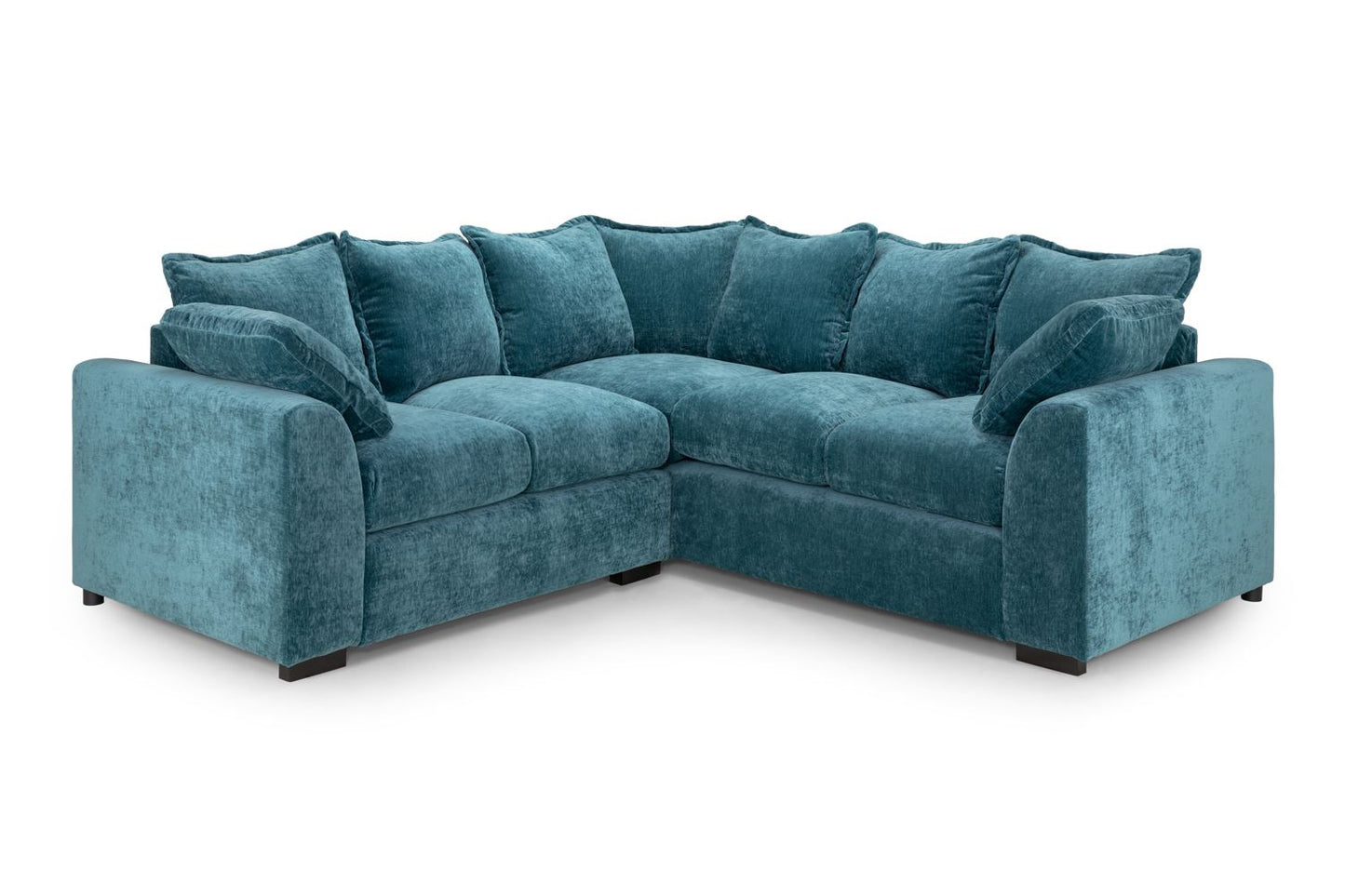 Sumptuous Large Corner Sofa: Teal Polyester Upholstery, Removable Cushions, Ultimate Comfort
