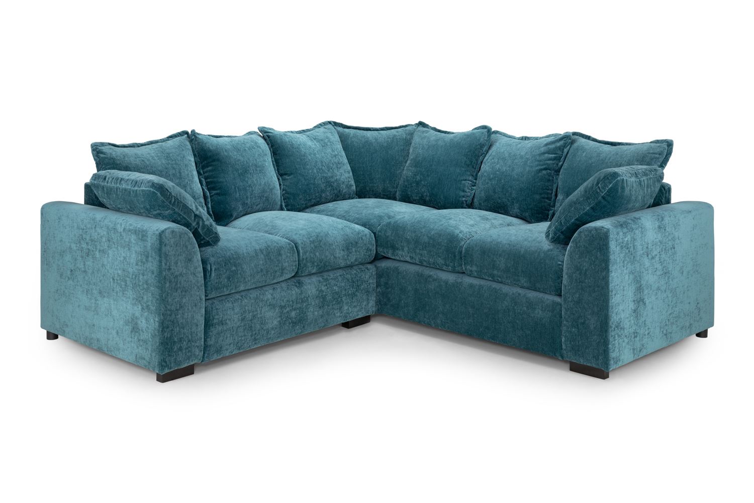 Sumptuous Large Corner Sofa: Teal Polyester Upholstery, Removable Cushions, Ultimate Comfort