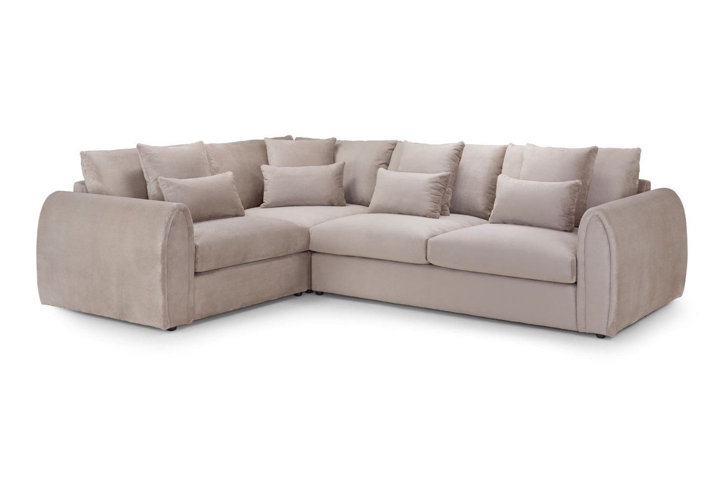 Mirabel Mocha Velvet Left Hand Facing Corner Sofa - Spacious Comfort Seating