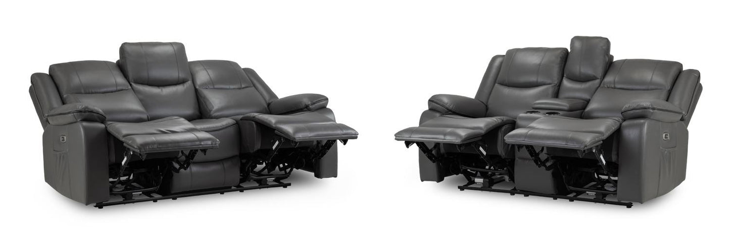 Harald Grey Electric Recliner Sofa Set: Luxurious 3+2 Seater for Ultimate Comfort
