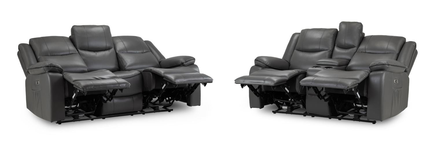 Harald Grey Electric Recliner Sofa Set: Luxurious 3+2 Seater for Ultimate Comfort