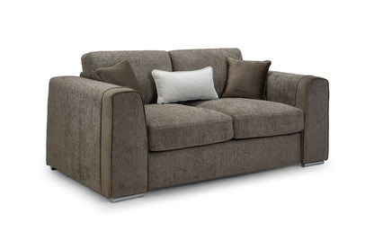 Luxurious Naples Mocha 2-Seater Sofa: Plush Chenille Upholstery, Removable Cushions