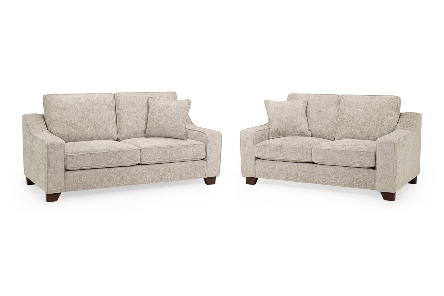 Nebraska Stone Fabric 3+2 Sofa Set: Plush, Removable Cushions, Wooden Feet