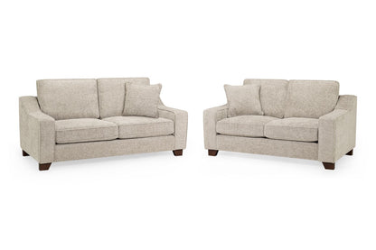 Nebraska Stone Fabric 3+2 Sofa Set: Plush, Removable Cushions, Wooden Feet