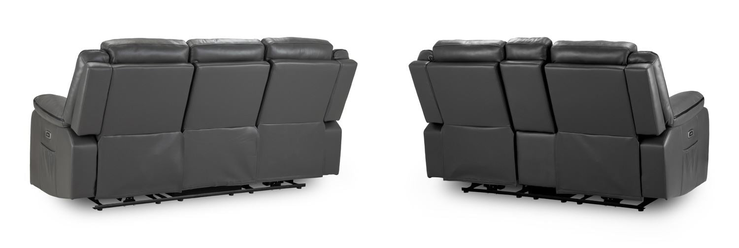 Harald Grey Electric Recliner Sofa Set: Luxurious 3+2 Seater for Ultimate Comfort