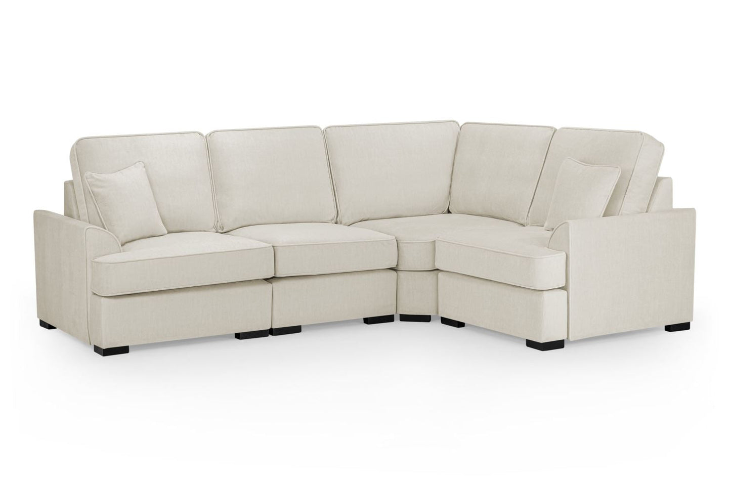 Comfortable Funk Beige Fabric Universal Corner Sofa with Foam-Filled Cushions