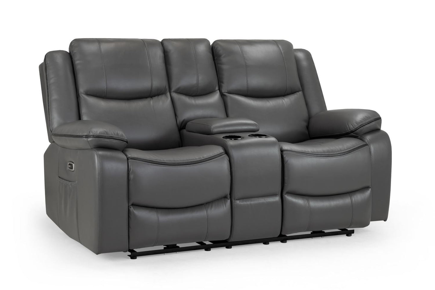 Harald Electric Recliner Sofa: Plush Grey 2-Seater, High-Back Comfort