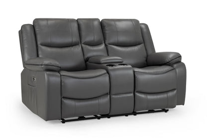 Harald Electric Recliner Sofa: Plush Grey 2-Seater, High-Back Comfort