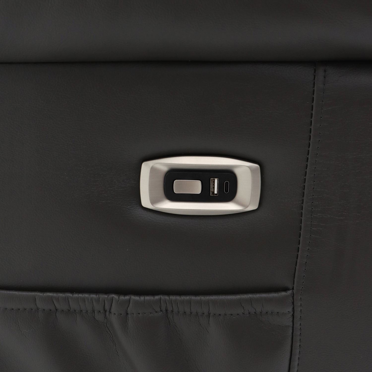 Alva Grey Electric Recliner Sofa 3+2 Set with USB-C, Storage