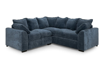Colbee Large Blue Corner Sofa: Comfortable, Removable Covers, Navy Polyester Upholstery