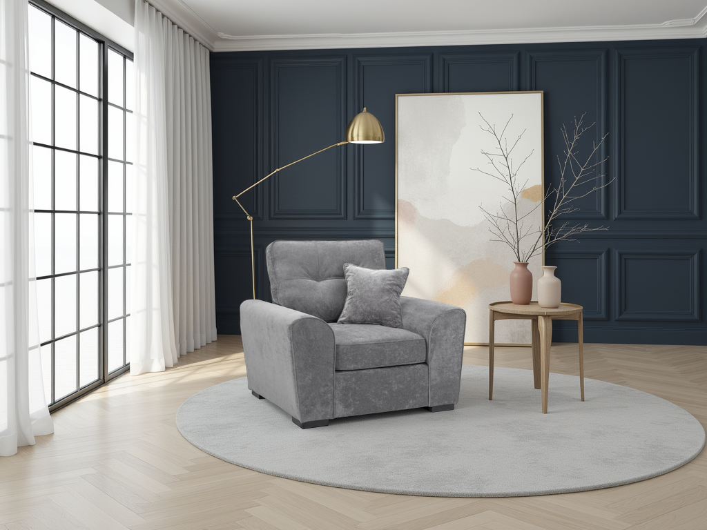 Maxwell Sofa Grey Armchair