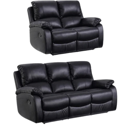 Roma 3 & 2 Seater Faux Leather Manual Recliner Sofa Sets