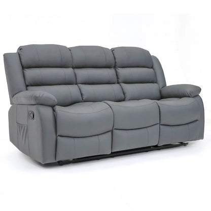 Roma 3-Seater Faux Leather Manual Recliner