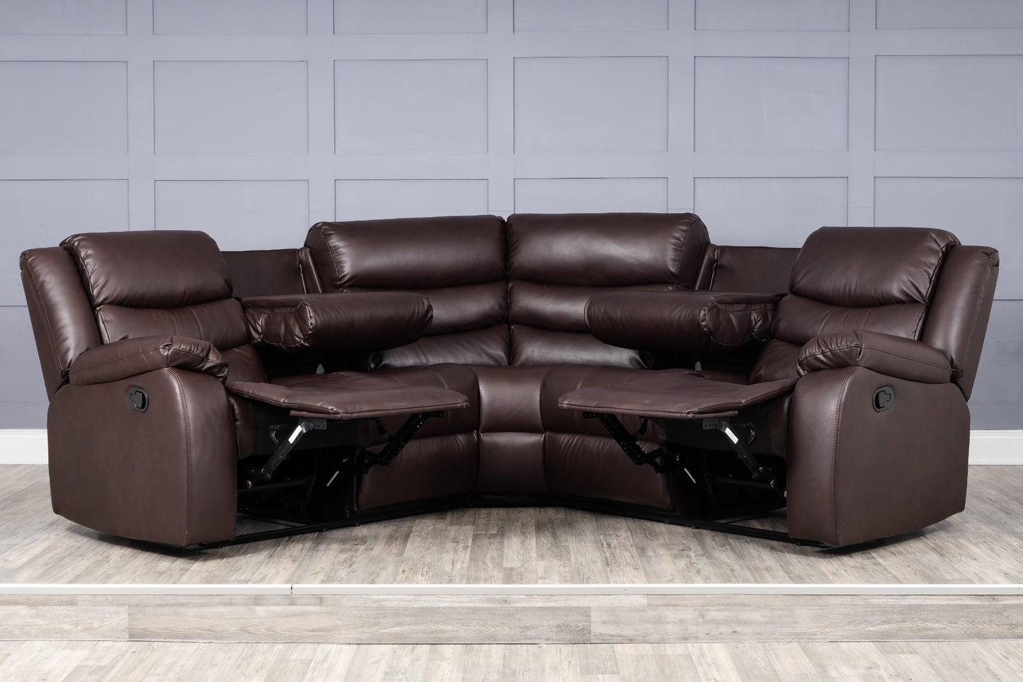 Roma Corner Faux Leather Manual Recliner