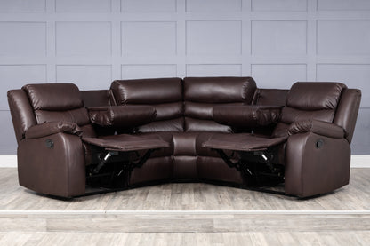 Roma Corner Faux Leather Manual Recliner