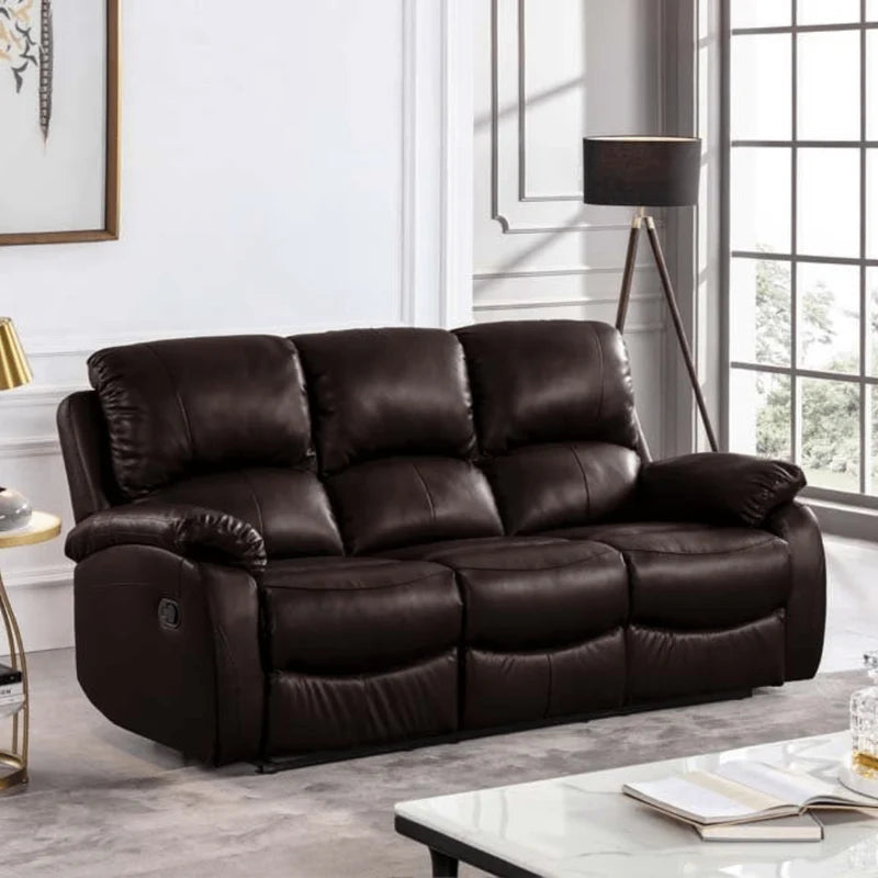 Roma 3-Seater Faux Leather Manual Recliner