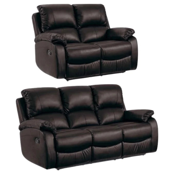 Roma 3 & 2 Seater Faux Leather Manual Recliner Sofa Sets