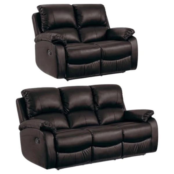 Roma 3 & 2 Seater Faux Leather Manual Recliner Sofa Sets