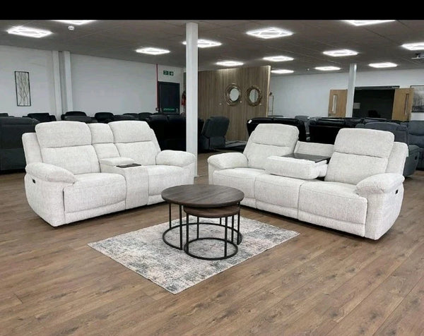Owen Electric Recliners 3&2 Set Grey or Beige